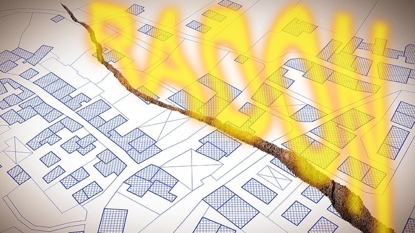 Optische Darstellung des chemischen Elements Radon – abgekürzt Rn – mit der Ordnungszahl 86 im Periodensystem und einem Atomgewicht von 222,017.