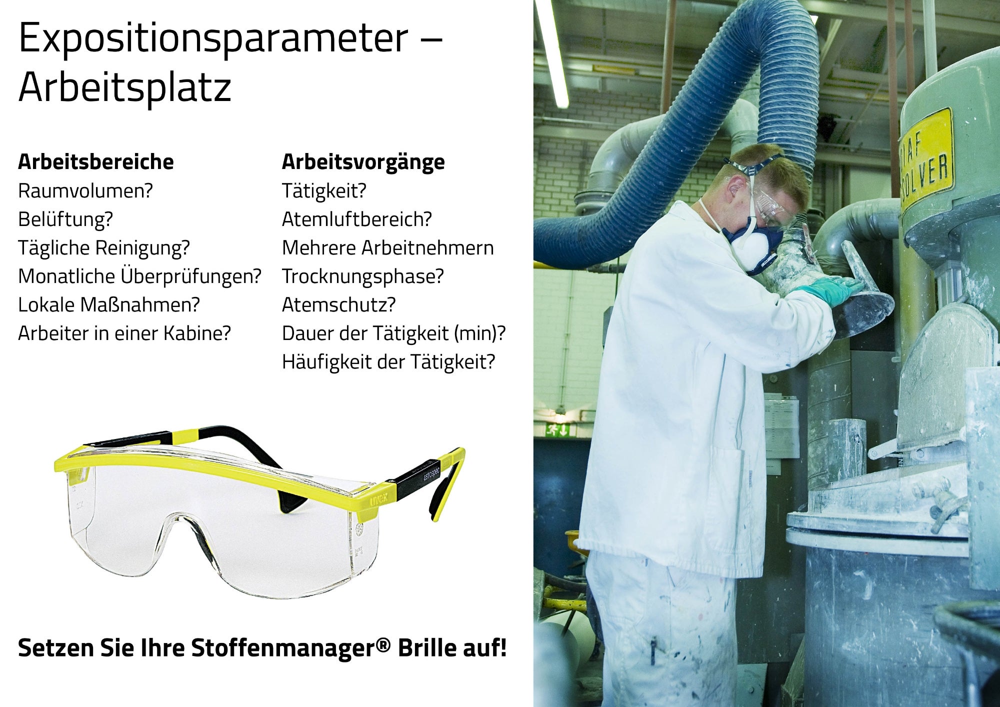 Abbildung der Expositionsparameter - Arbeitsplatz