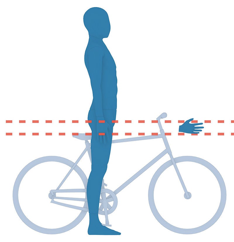 Illustration mit Mensch auf Fahrrad