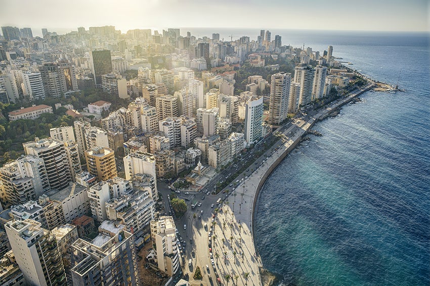 Luftaufnahme von Beirut vor der Detonation