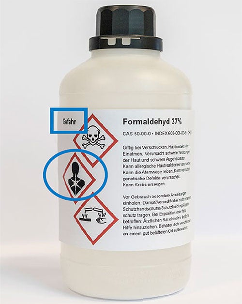 Verpackung krebserzeugender Chemikalien