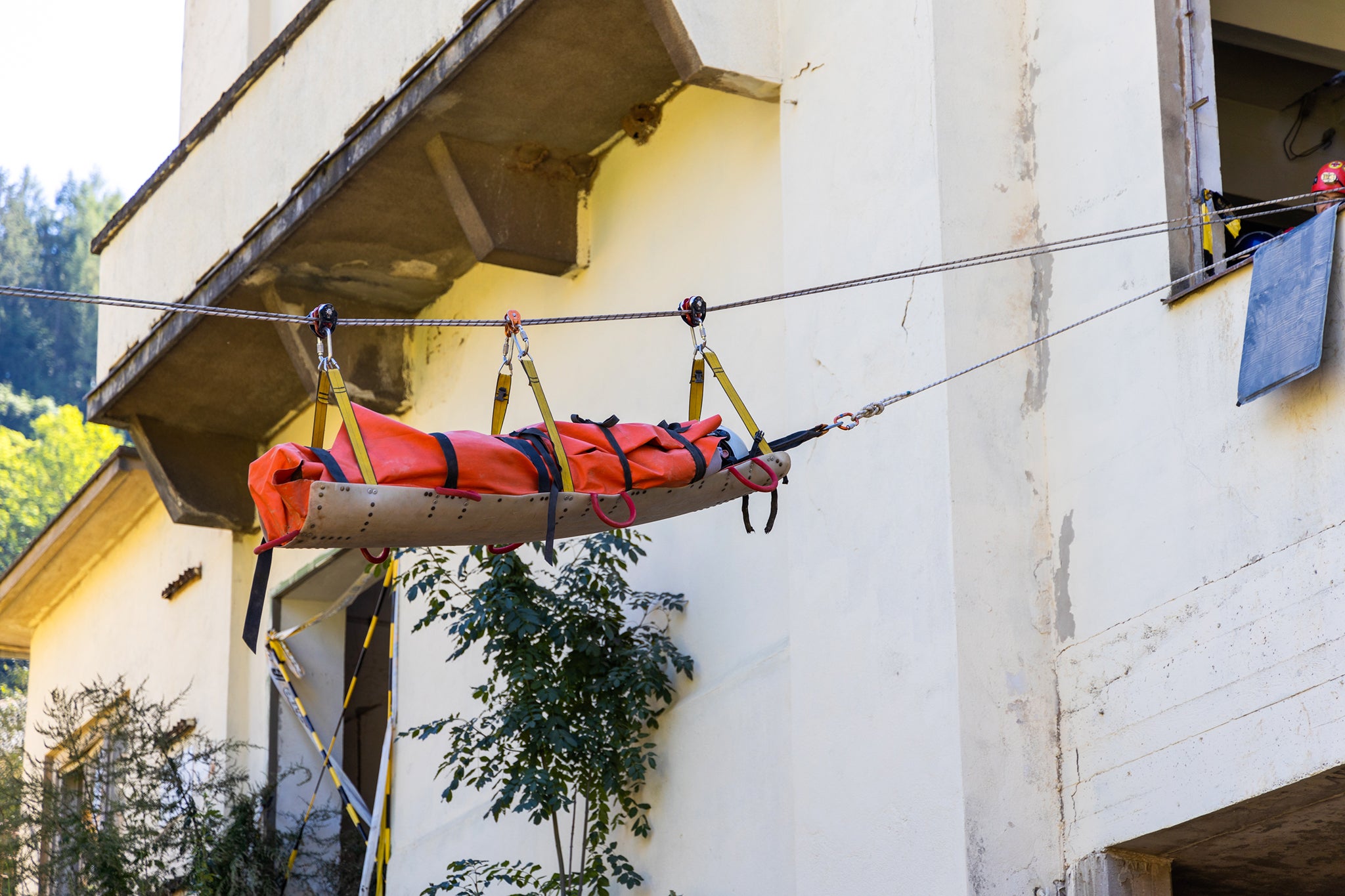 Seilrutsche im Einsatz
