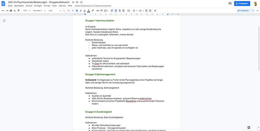 Gemeinsame Dokumentation