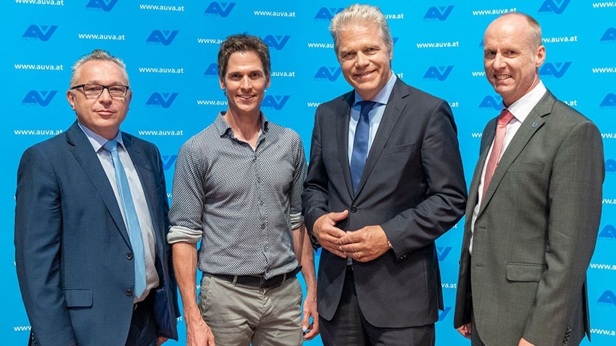 Gruppenbild von Dr. Helmut Köberl, Felix Gottwald, DDr. Anton Ofner MSc, DI Georg Effenberger