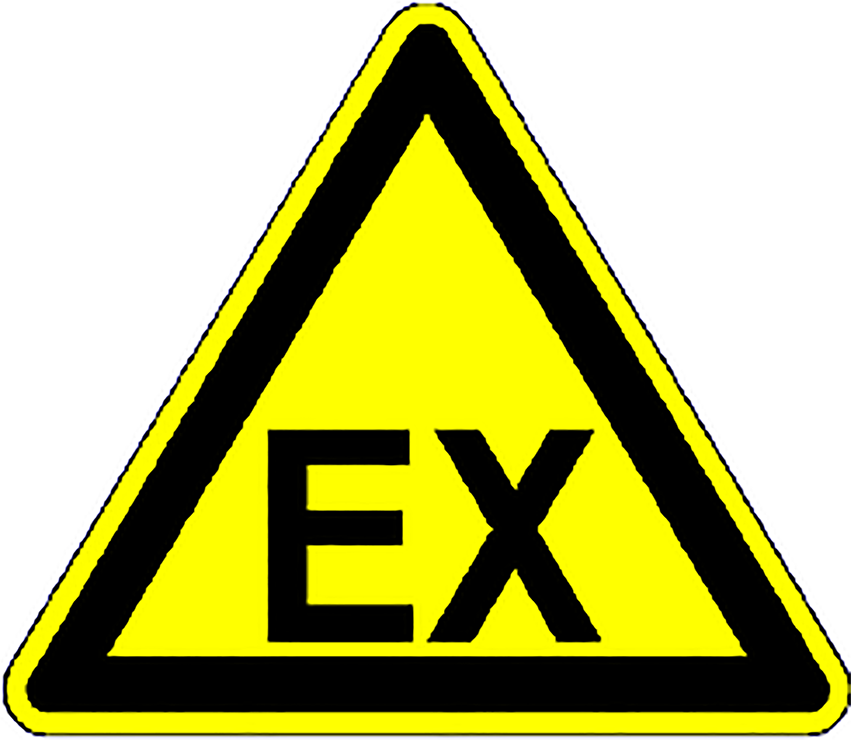 Warnschild EX wie „gefährliche explosionsfähige Atmosphären bildend“